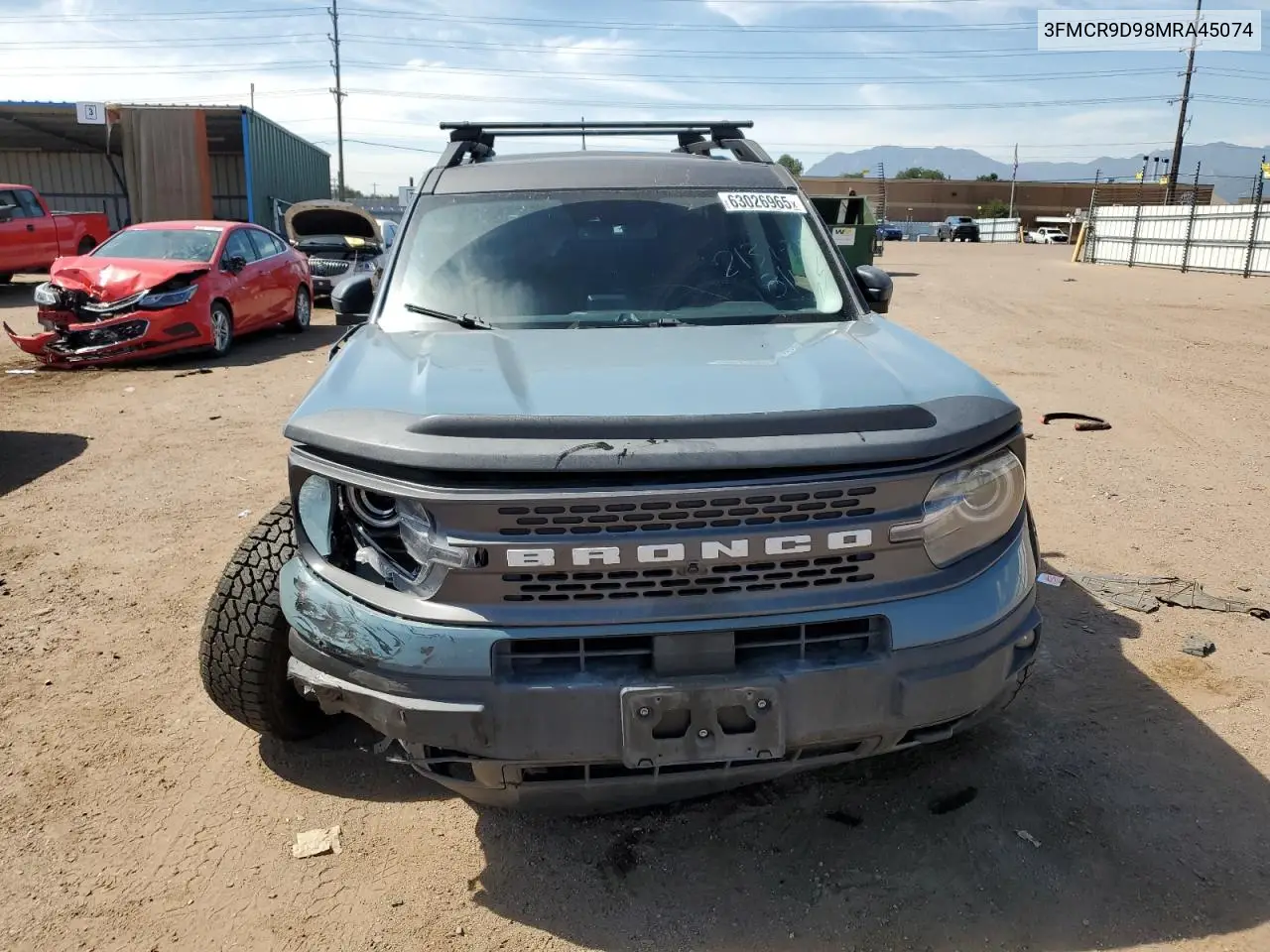 2021 Ford Bronco Sport Badlands VIN: 3FMCR9D98MRA45074 Lot: 63026965