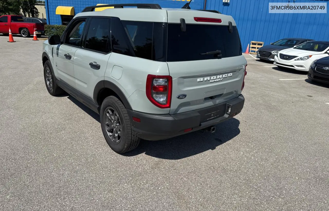 2021 Ford Bronco Sport Big Bend VIN: 3FMCR9B6XMRA20749 Lot: 63786185
