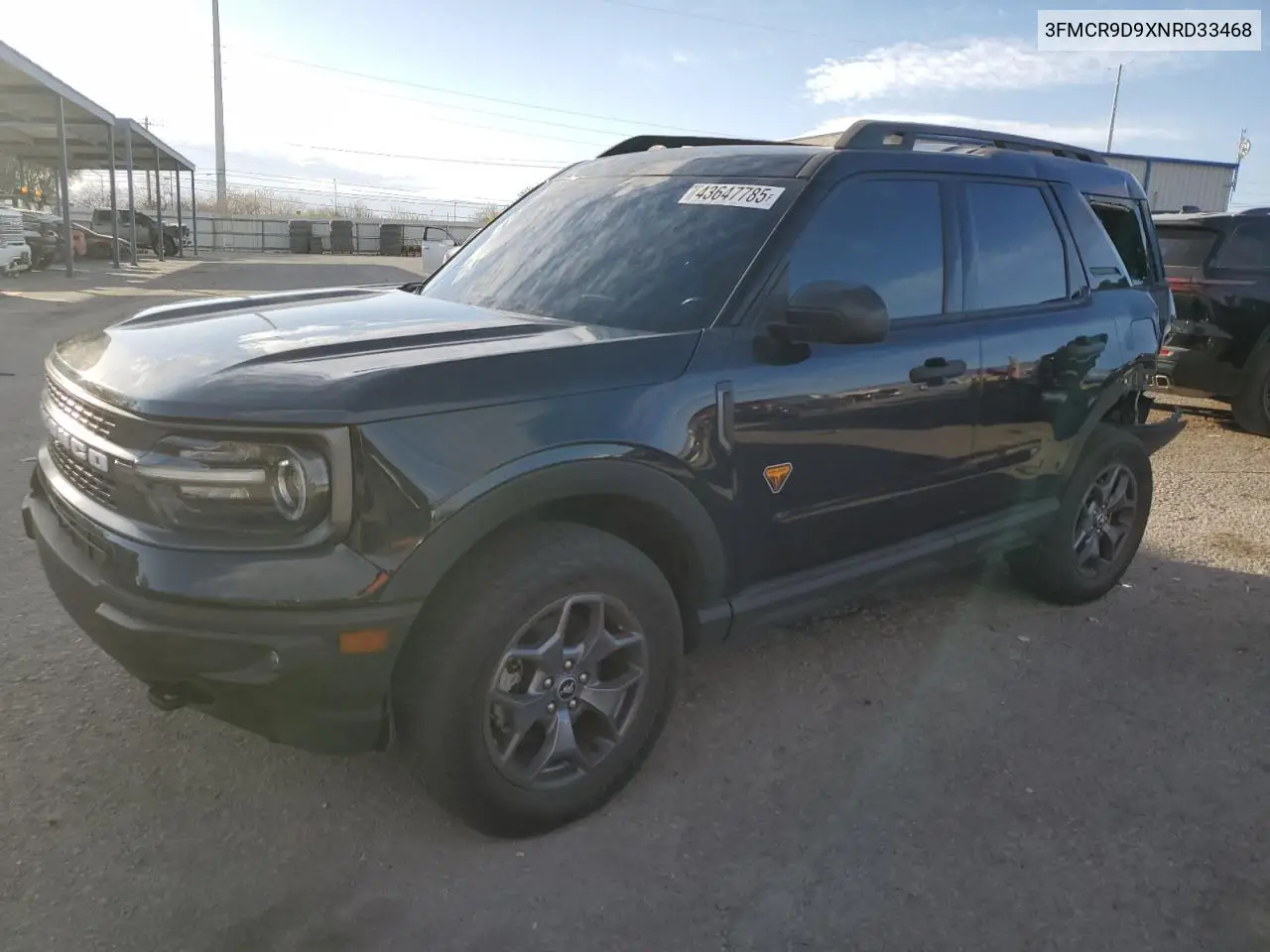 2022 Ford Bronco Sport Badlands VIN: 3FMCR9D9XNRD33468 Lot: 43647785