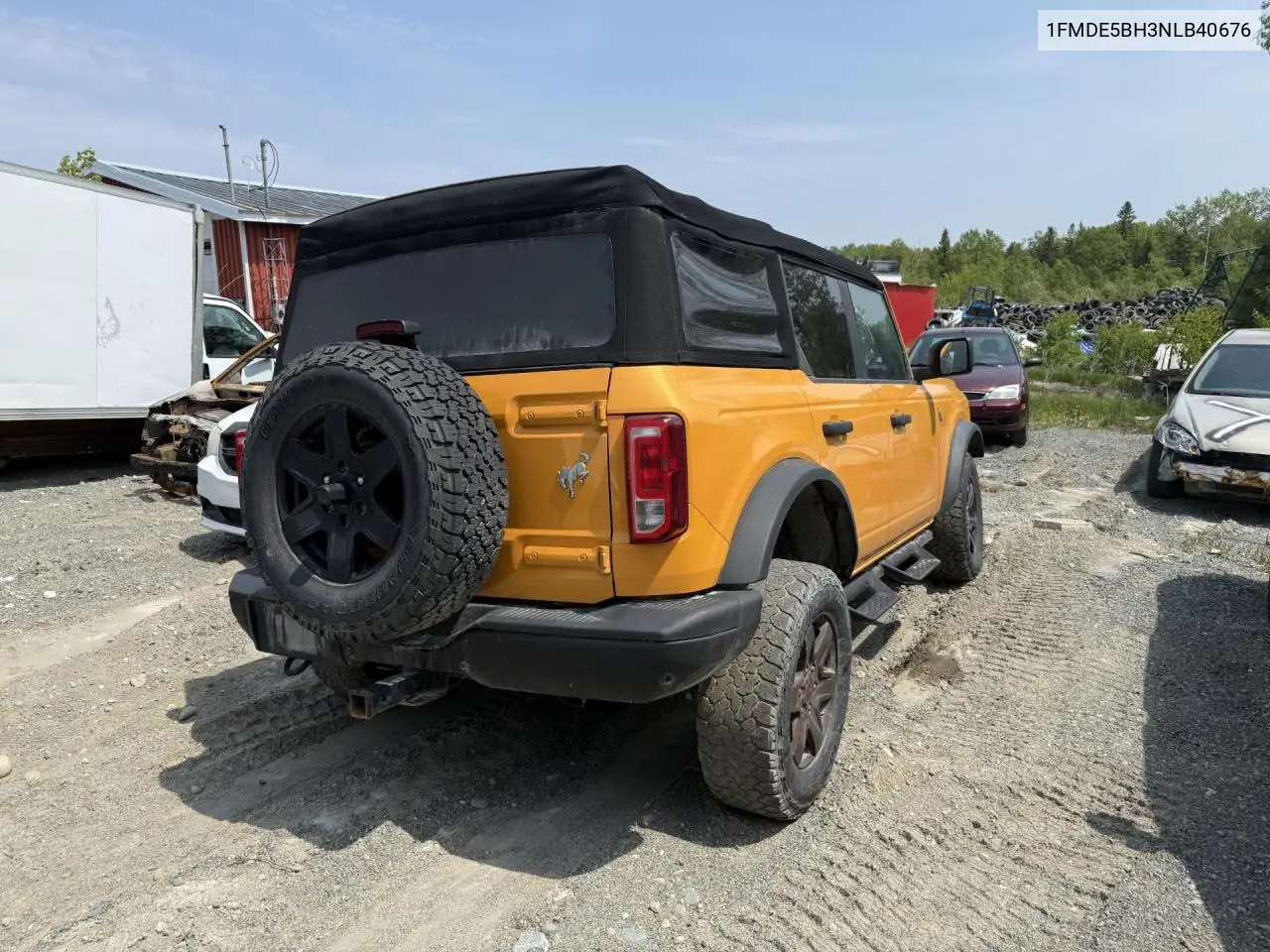 2022 Ford Bronco Base VIN: 1FMDE5BH3NLB40676 Lot: 60601755