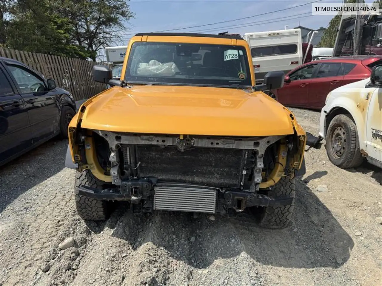 2022 Ford Bronco Base VIN: 1FMDE5BH3NLB40676 Lot: 60601755