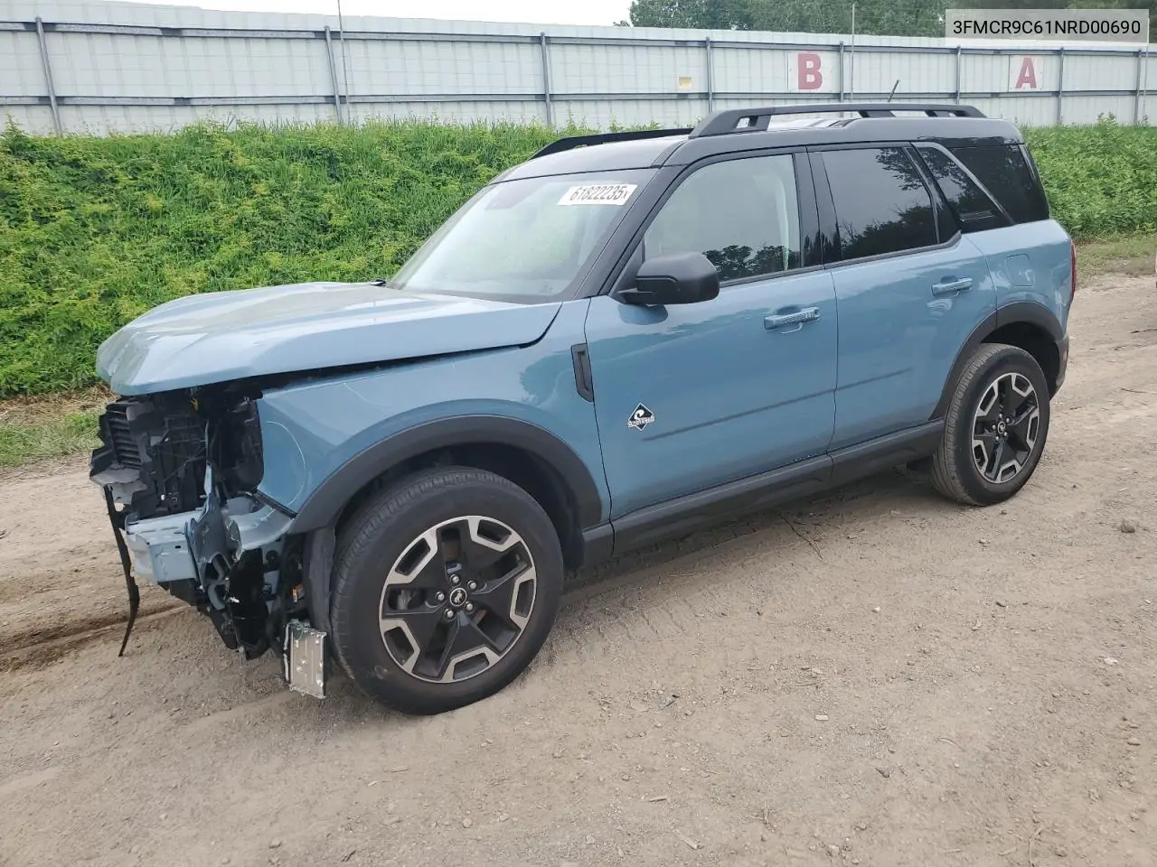 2022 Ford Bronco Sport Outer Banks VIN: 3FMCR9C61NRD00690 Lot: 61822235