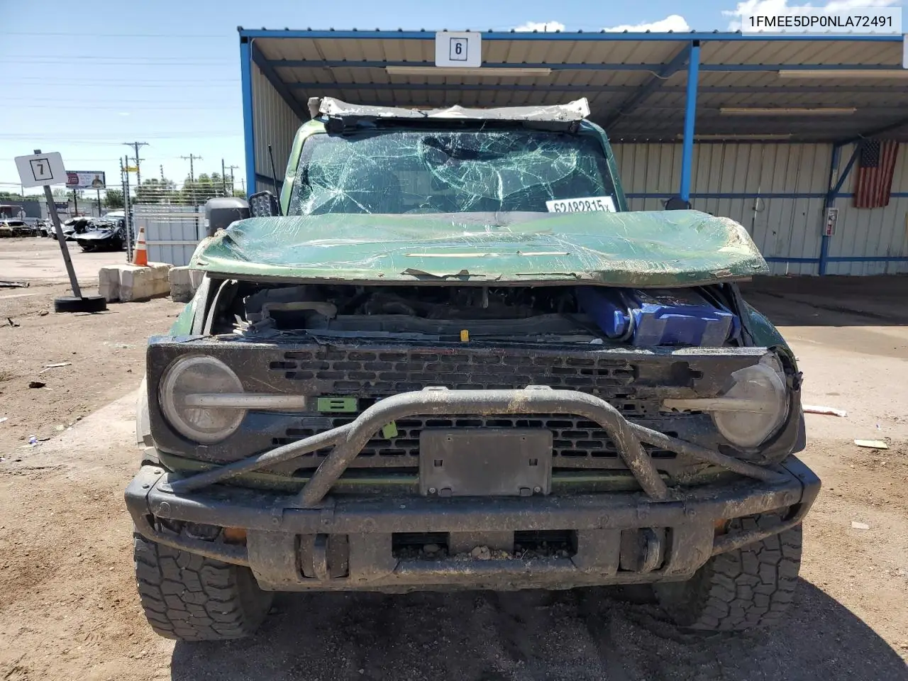 2022 Ford Bronco Base VIN: 1FMEE5DP0NLA72491 Lot: 62482815