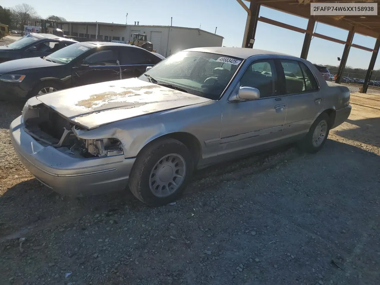 1999 Ford Crown Victoria Lx VIN: 2FAFP74W6XX158938 Lot: 49583425