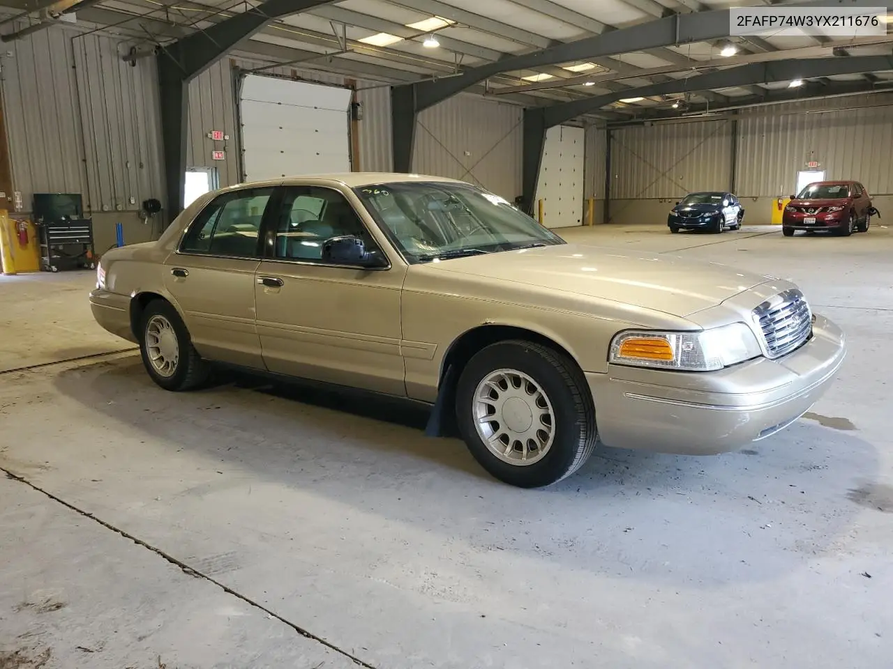 2000 Ford Crown Victoria Lx VIN: 2FAFP74W3YX211676 Lot: 62154725