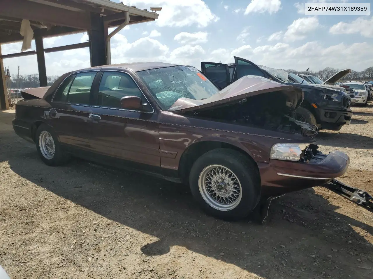2001 Ford Crown Victoria Lx VIN: 2FAFP74W31X189359 Lot: 49348255