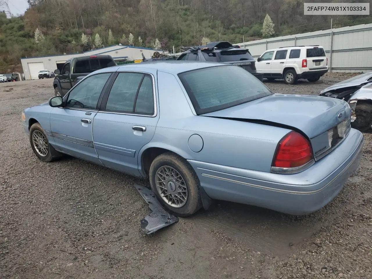 2001 Ford Crown Victoria Lx VIN: 2FAFP74W81X103334 Lot: 50603315