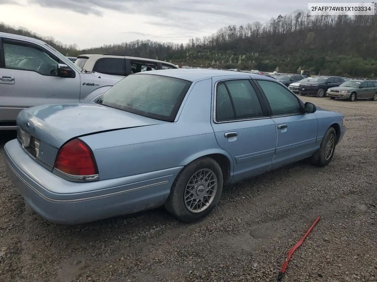 2001 Ford Crown Victoria Lx VIN: 2FAFP74W81X103334 Lot: 50603315