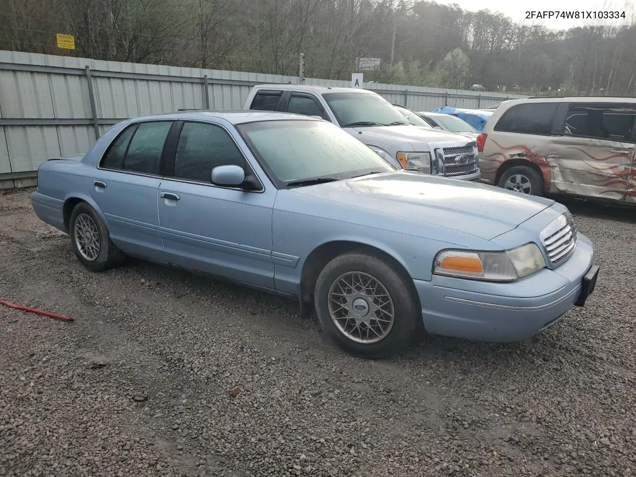 2001 Ford Crown Victoria Lx VIN: 2FAFP74W81X103334 Lot: 50603315