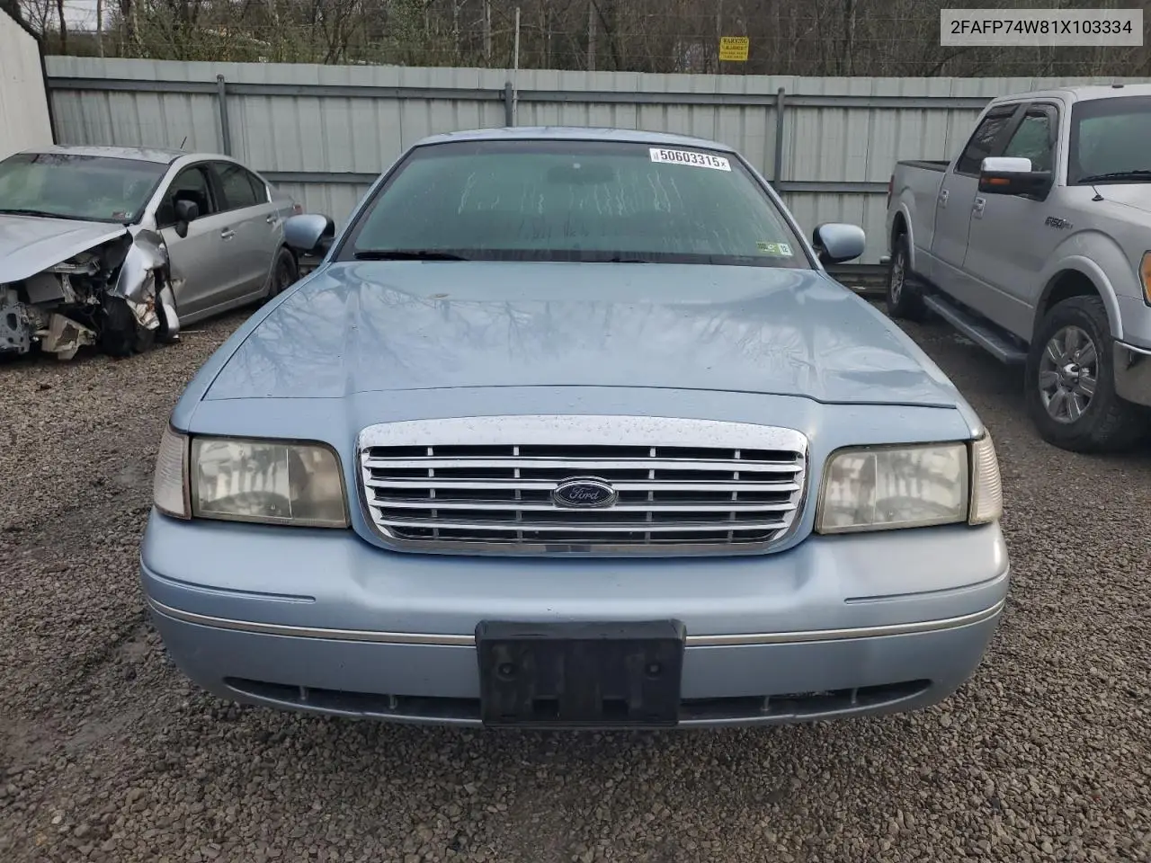 2001 Ford Crown Victoria Lx VIN: 2FAFP74W81X103334 Lot: 50603315