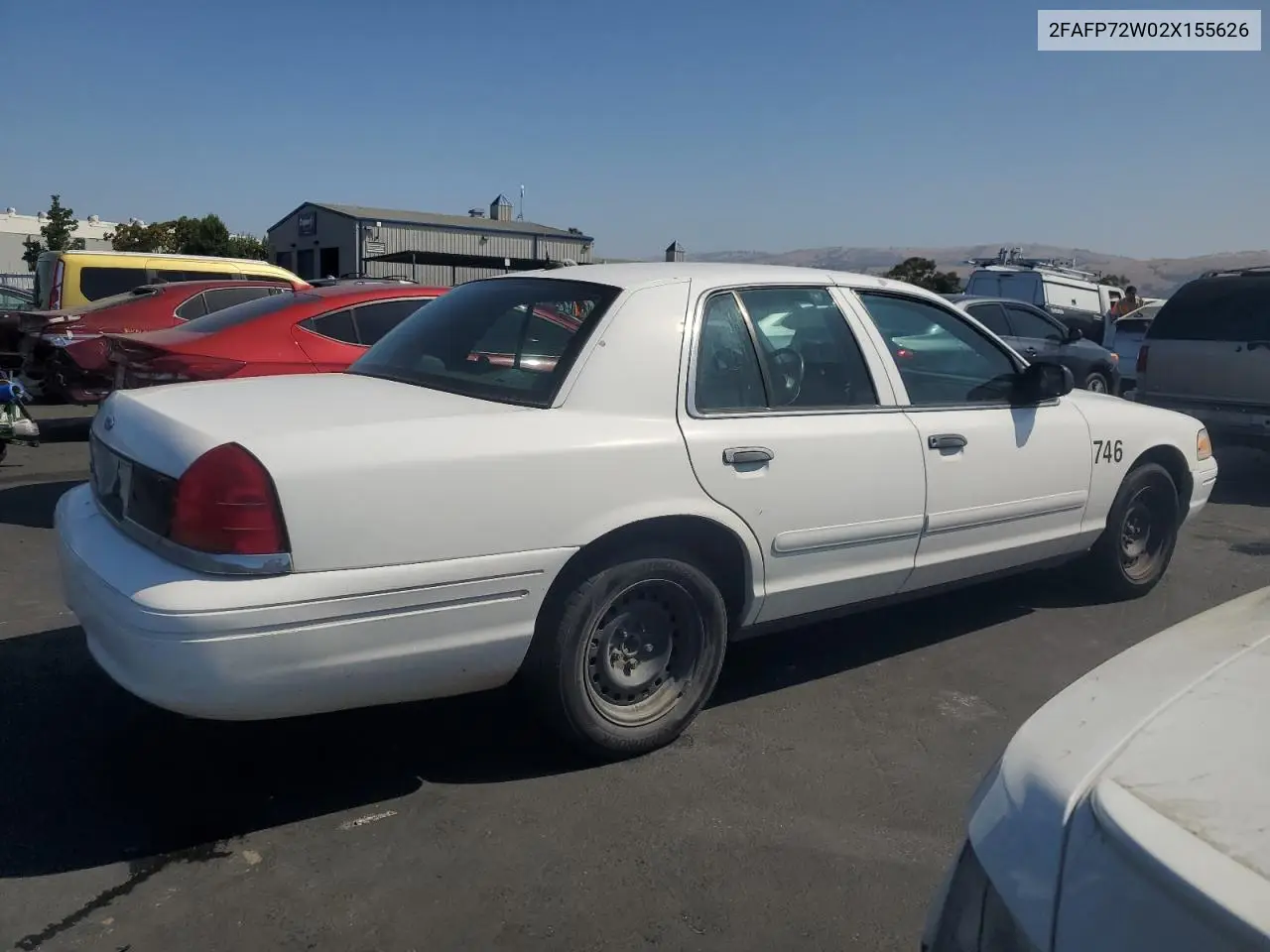 2002 Ford Crown Victoria S VIN: 2FAFP72W02X155626 Lot: 59521945