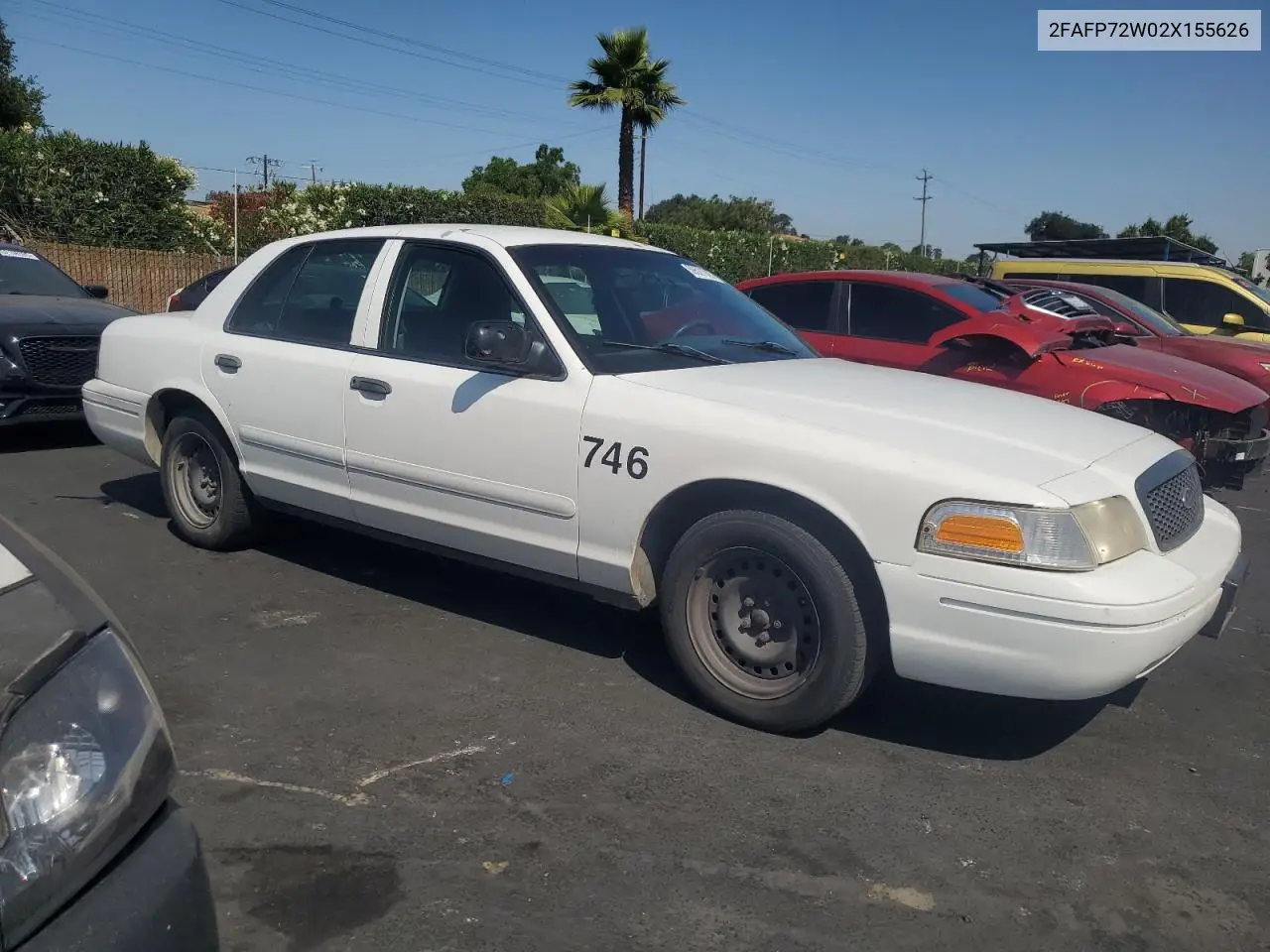 2002 Ford Crown Victoria S VIN: 2FAFP72W02X155626 Lot: 59521945