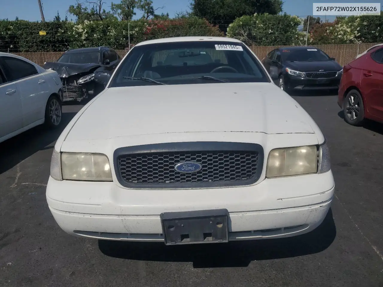 2002 Ford Crown Victoria S VIN: 2FAFP72W02X155626 Lot: 59521945
