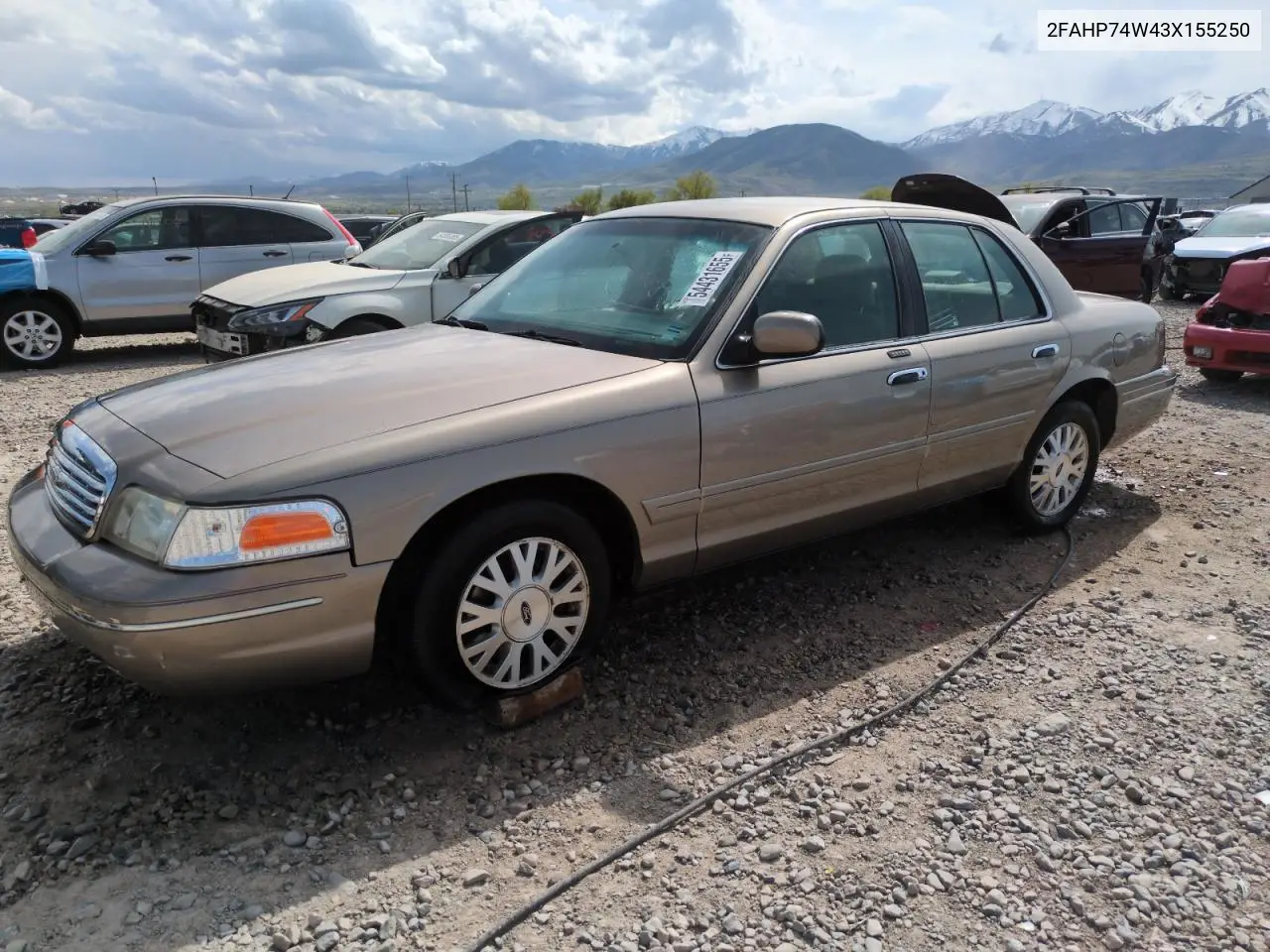 2003 Ford Crown Victoria Lx VIN: 2FAHP74W43X155250 Lot: 54431655