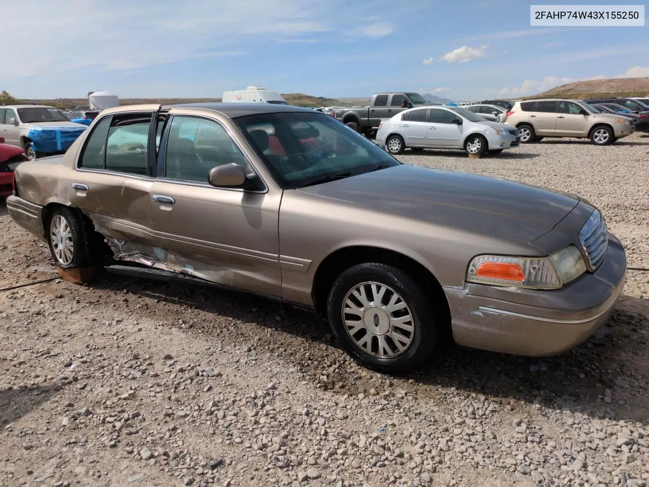 2003 Ford Crown Victoria Lx VIN: 2FAHP74W43X155250 Lot: 54431655