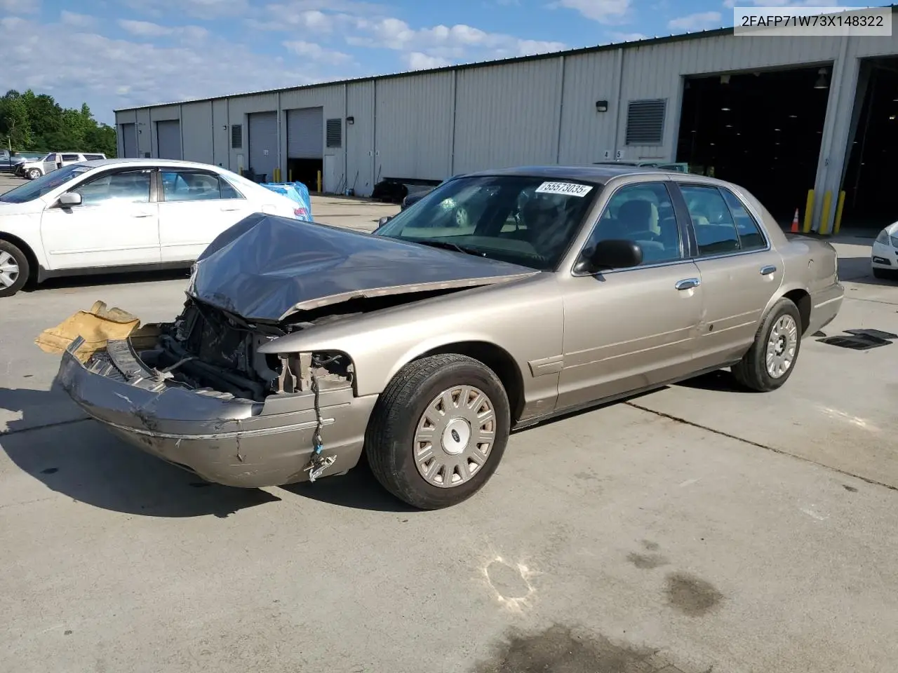 2003 Ford Crown Victoria Police Interceptor VIN: 2FAFP71W73X148322 Lot: 55573035