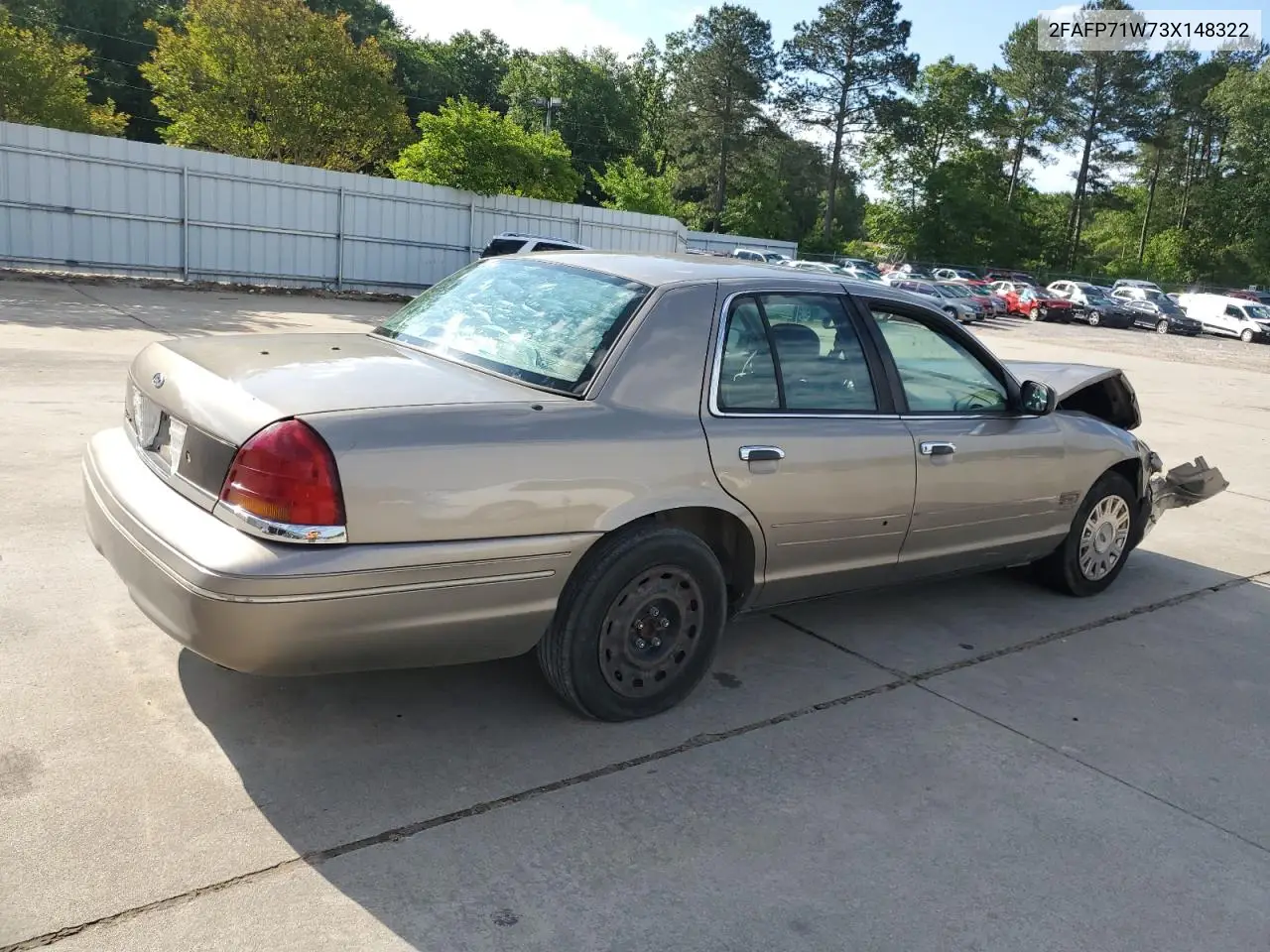 2003 Ford Crown Victoria Police Interceptor VIN: 2FAFP71W73X148322 Lot: 55573035