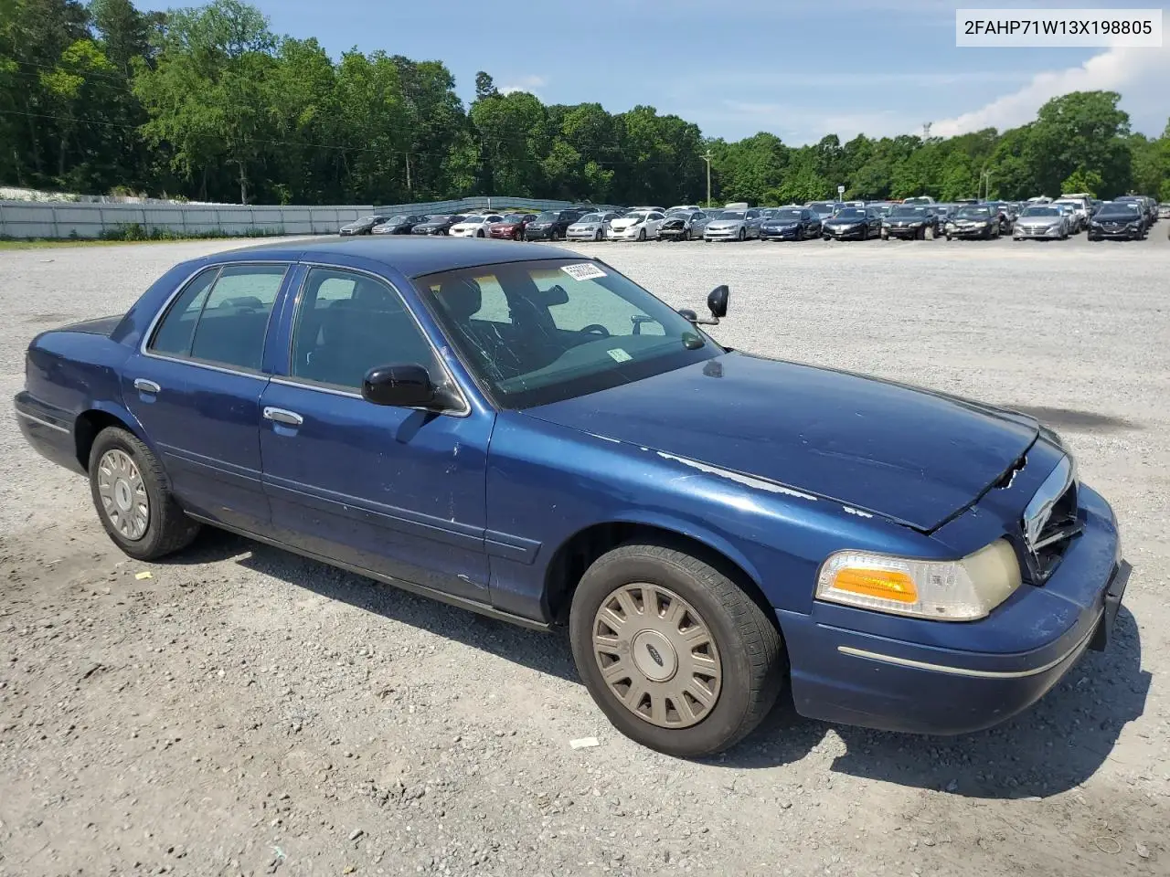 2003 Ford Crown Victoria Police Interceptor VIN: 2FAHP71W13X198805 Lot: 55603285