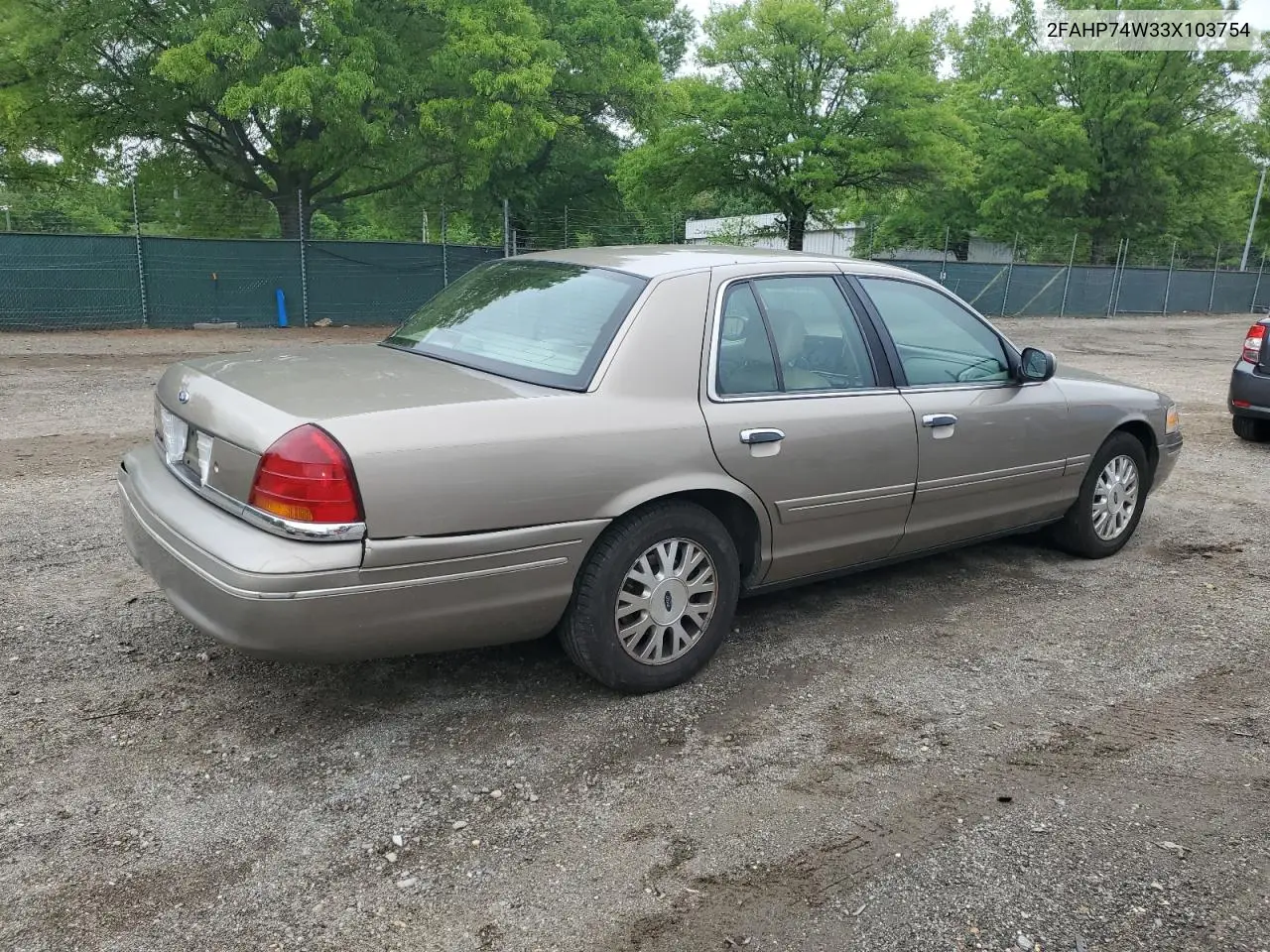 2003 Ford Crown Victoria Lx VIN: 2FAHP74W33X103754 Lot: 55881315