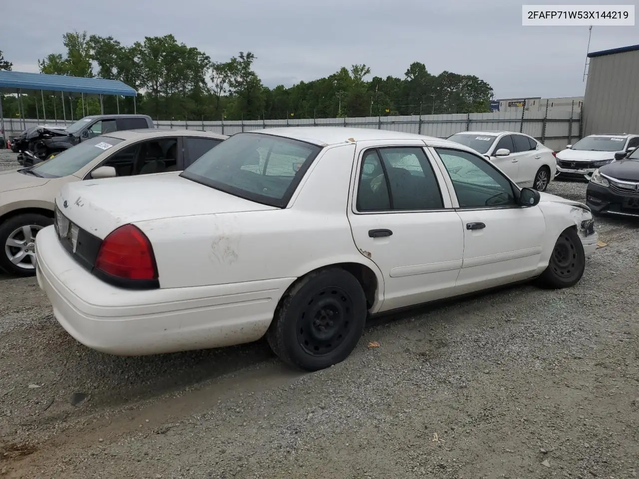 2003 Ford Crown Victoria Police Interceptor VIN: 2FAFP71W53X144219 Lot: 55962795