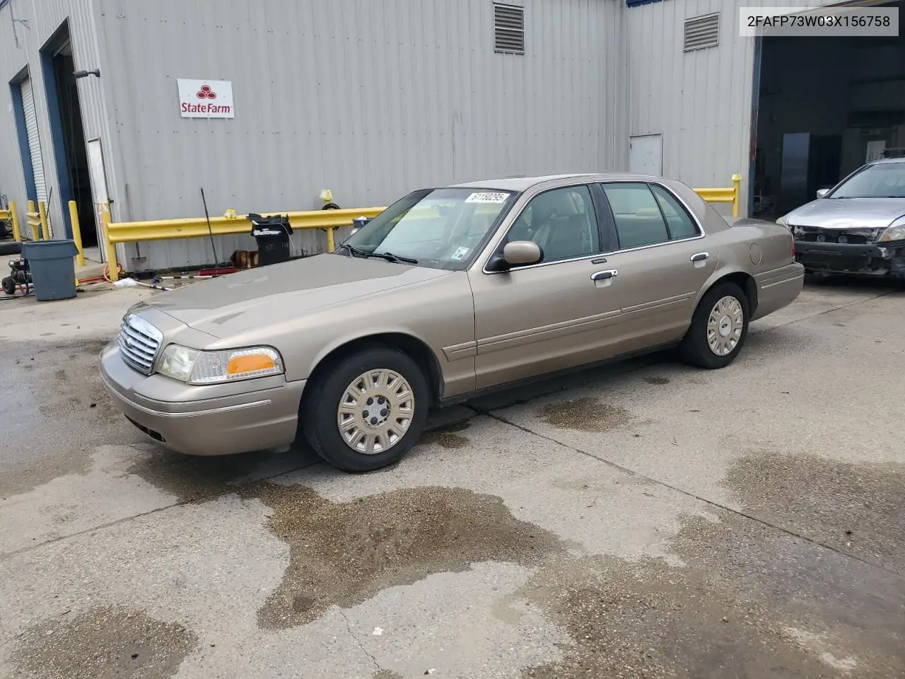 2003 Ford Crown Victoria VIN: 2FAFP73W03X156758 Lot: 61150295