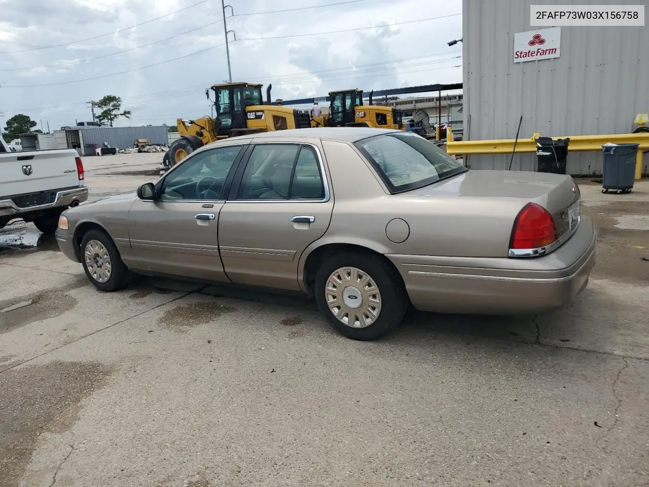 2003 Ford Crown Victoria VIN: 2FAFP73W03X156758 Lot: 61150295