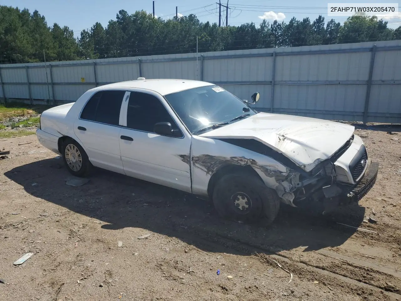 2003 Ford Crown Victoria Police Interceptor VIN: 2FAHP71W03X205470 Lot: 61924135