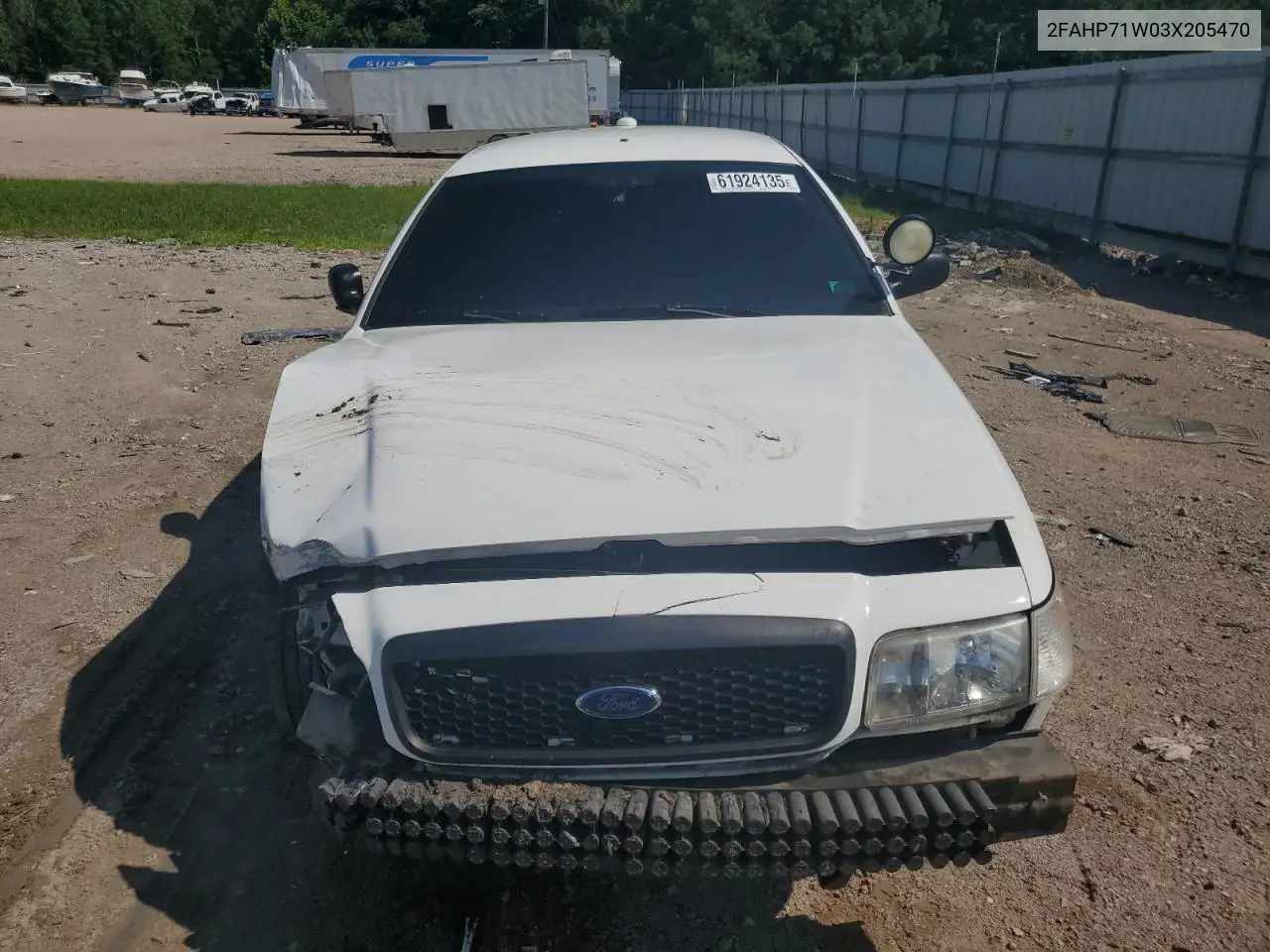 2003 Ford Crown Victoria Police Interceptor VIN: 2FAHP71W03X205470 Lot: 61924135