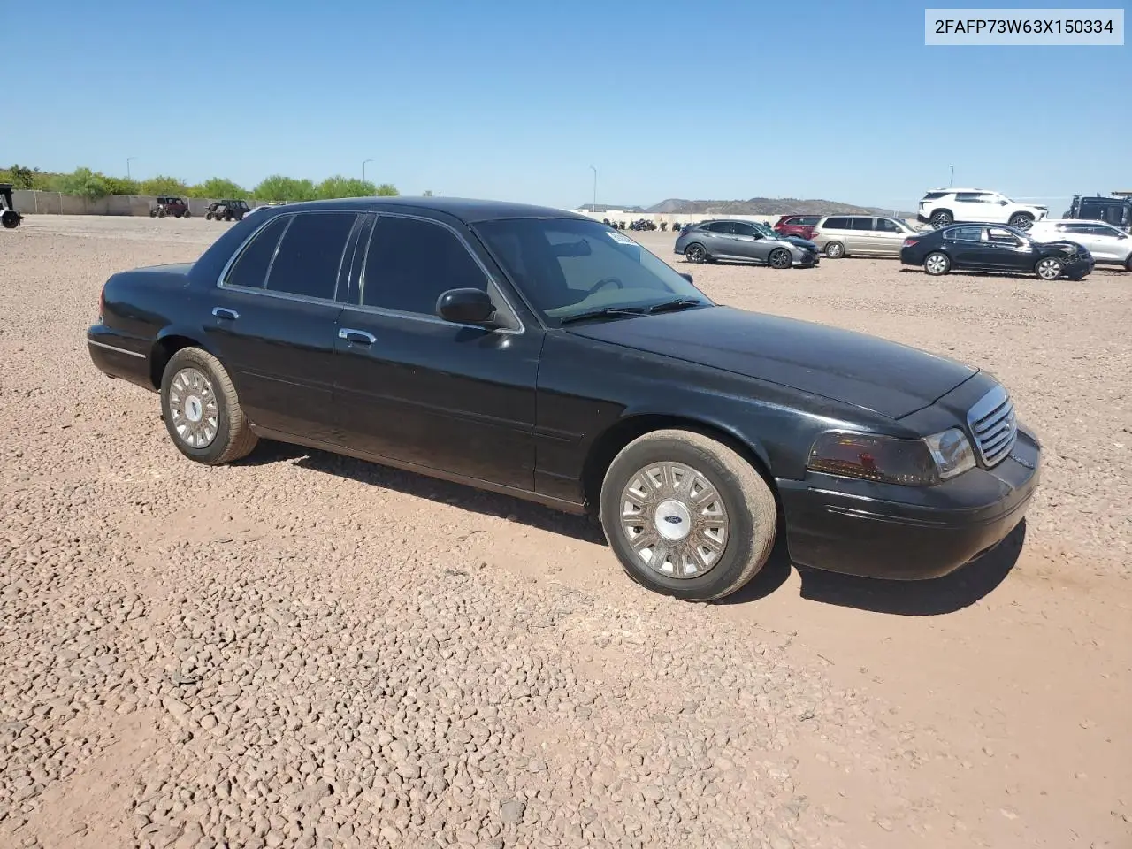 2003 Ford Crown Victoria VIN: 2FAFP73W63X150334 Lot: 62402895
