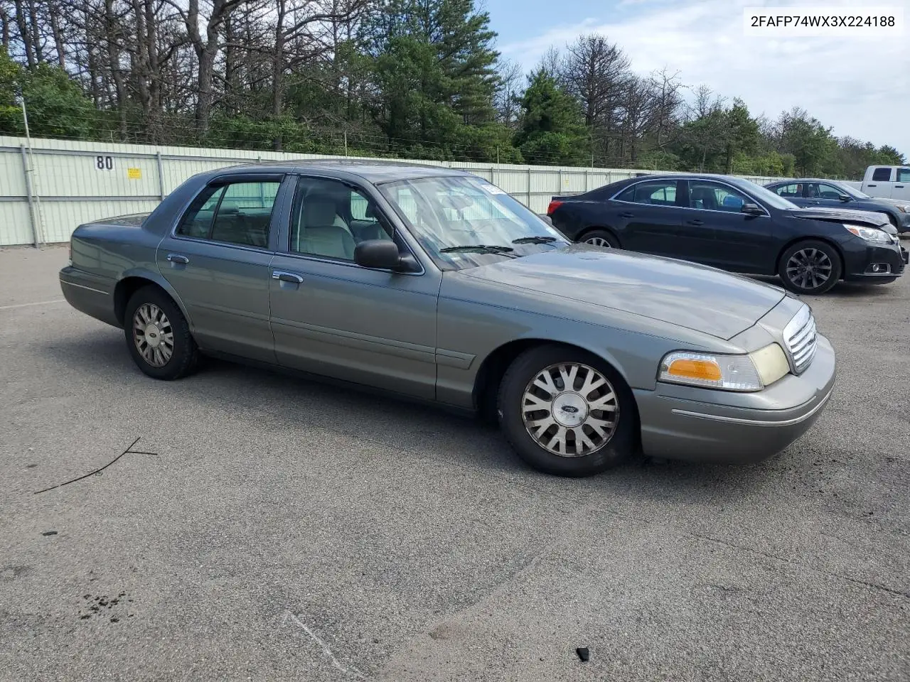 2003 Ford Crown Victoria Lx VIN: 2FAFP74WX3X224188 Lot: 62751295