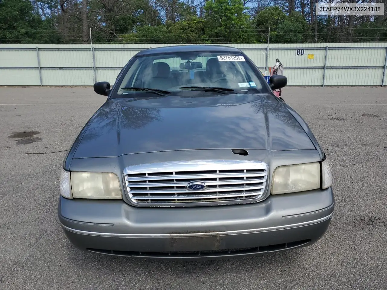 2003 Ford Crown Victoria Lx VIN: 2FAFP74WX3X224188 Lot: 62751295