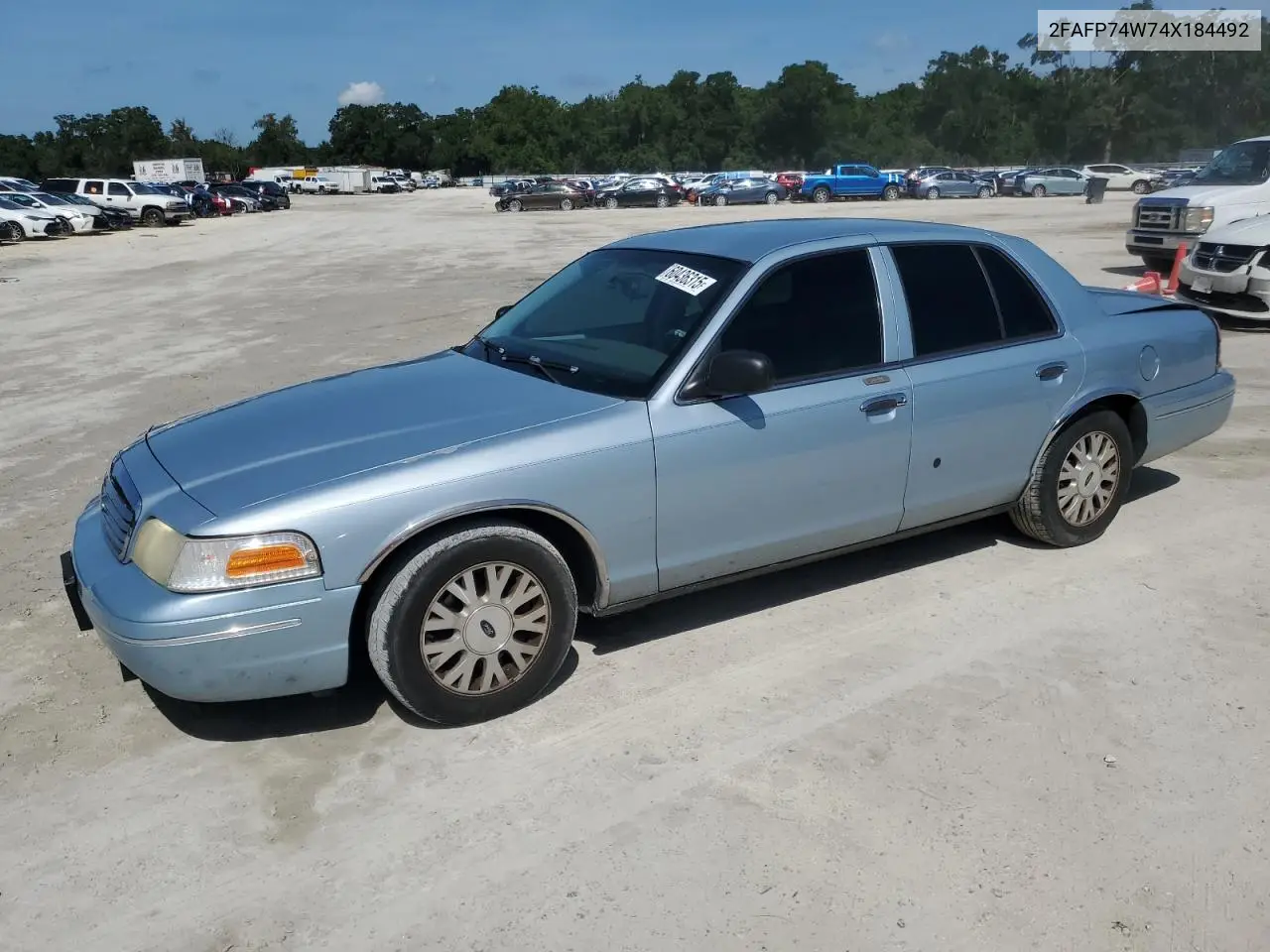 2004 Ford Crown Victoria Lx VIN: 2FAFP74W74X184492 Lot: 60436315