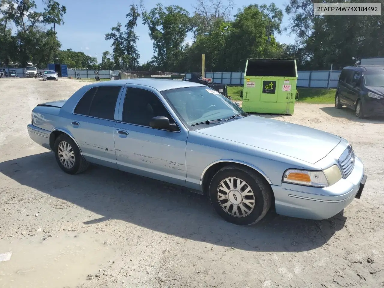 2004 Ford Crown Victoria Lx VIN: 2FAFP74W74X184492 Lot: 60436315