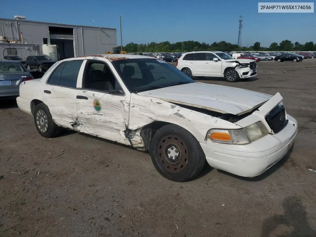 2005 Ford Crown Victoria Police Interceptor VIN: 2FAHP71W55X174056 Lot: 55501955