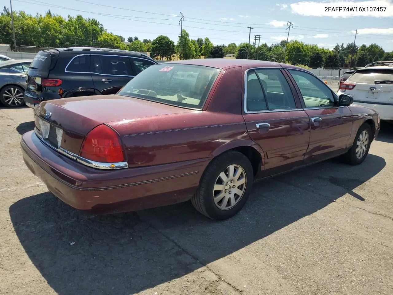 2006 Ford Crown Victoria Lx VIN: 2FAFP74W16X107457 Lot: 59679795