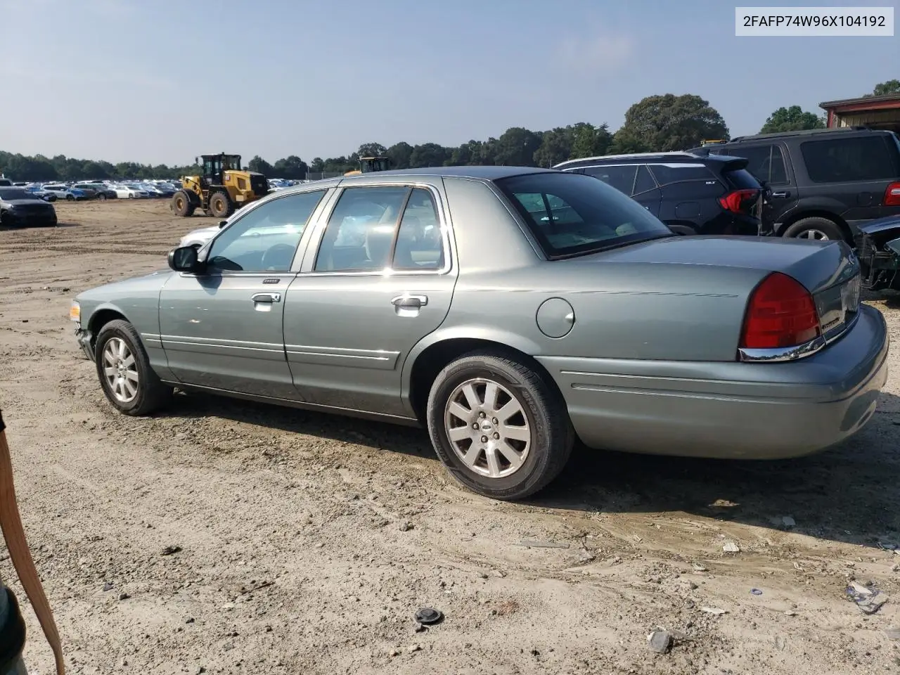 2006 Ford Crown Victoria Lx VIN: 2FAFP74W96X104192 Lot: 61521035