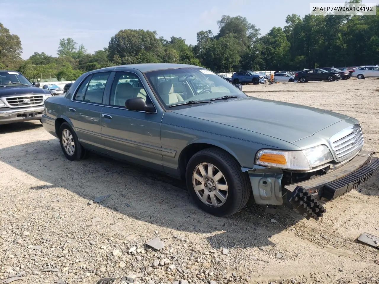 2006 Ford Crown Victoria Lx VIN: 2FAFP74W96X104192 Lot: 61521035