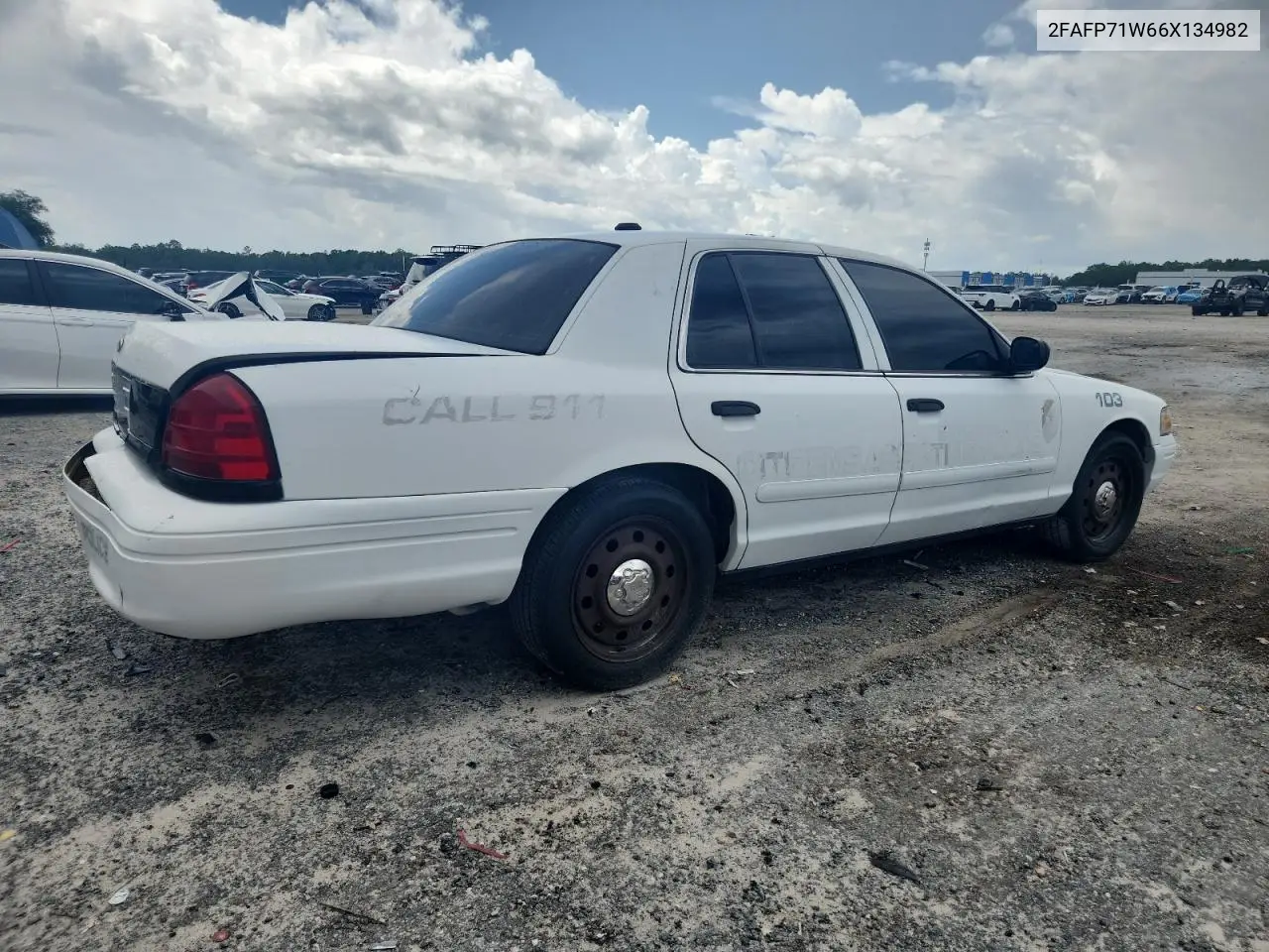 2006 Ford Crown Victoria Police Interceptor VIN: 2FAFP71W66X134982 Lot: 62571965