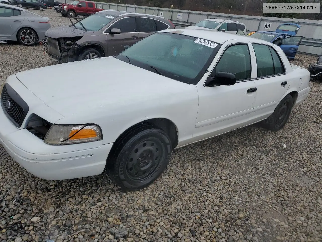 2007 Ford Crown Victoria Police Interceptor VIN: 2FAFP71W67X140217 Lot: 44358965