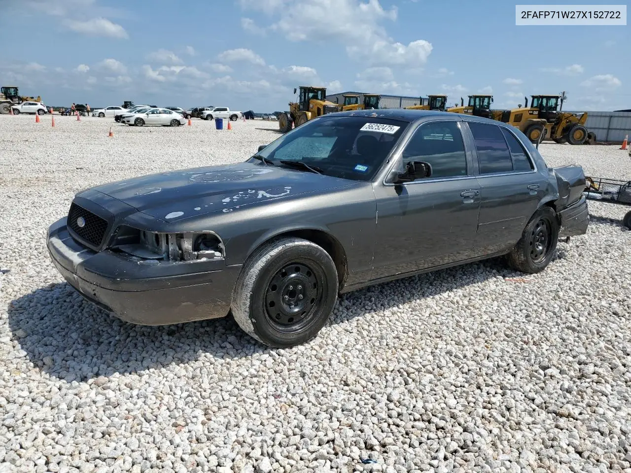 2007 Ford Crown Victoria Police Interceptor VIN: 2FAFP71W27X152722 Lot: 56252475