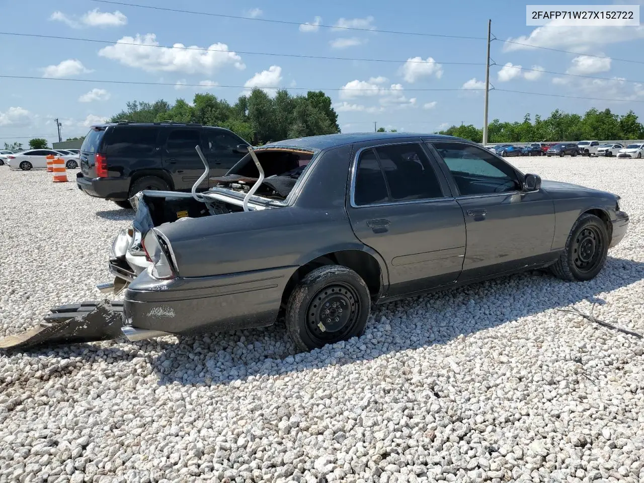 2007 Ford Crown Victoria Police Interceptor VIN: 2FAFP71W27X152722 Lot: 56252475