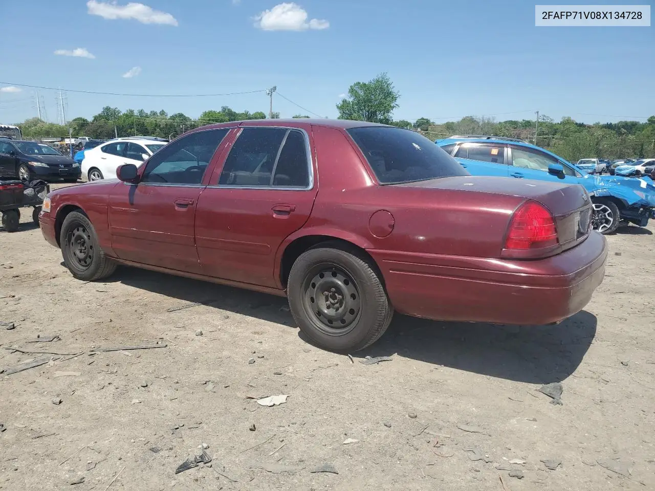 2008 Ford Crown Victoria Police Interceptor VIN: 2FAFP71V08X134728 Lot: 55322195
