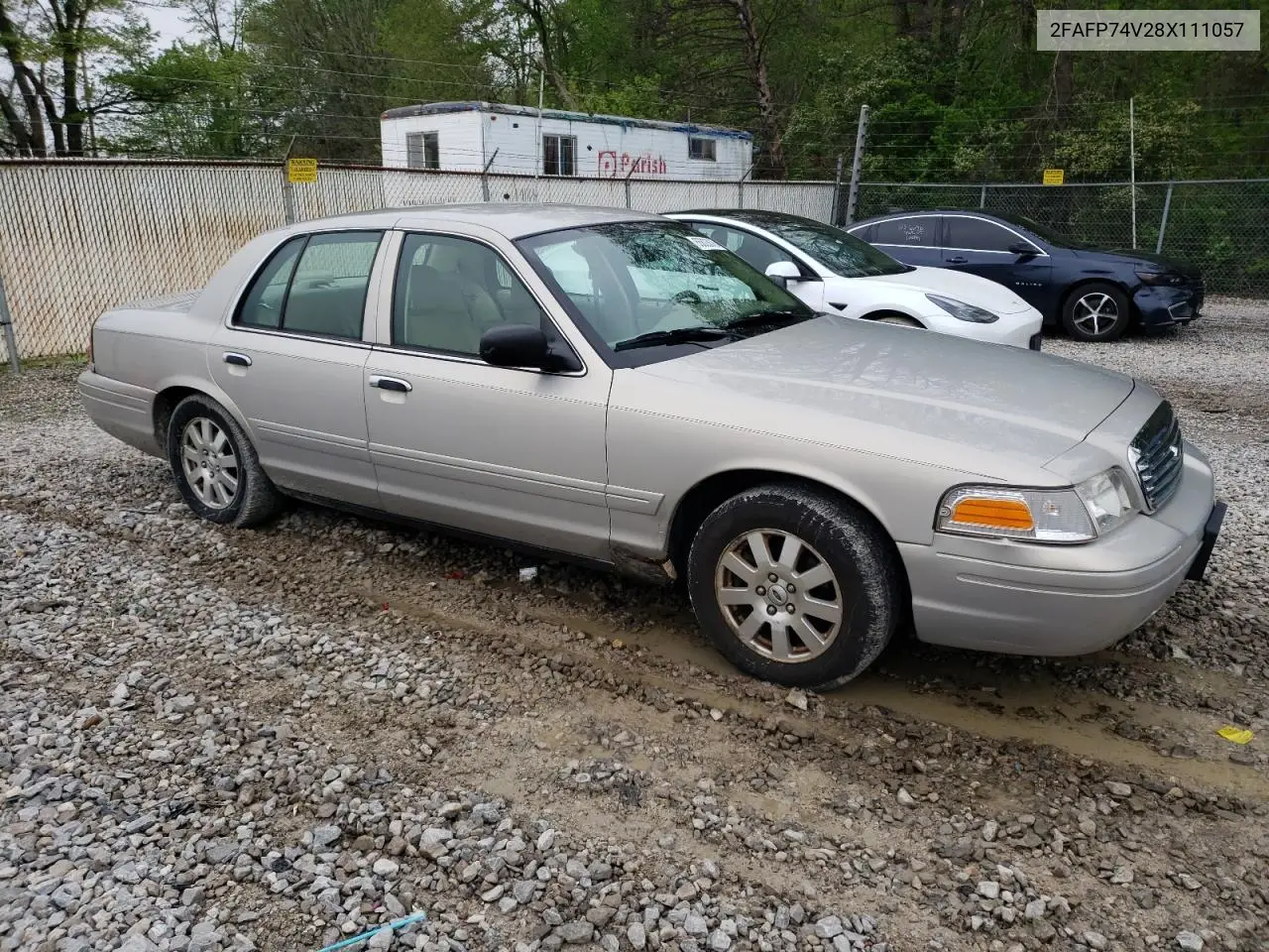 2008 Ford Crown Victoria Lx VIN: 2FAFP74V28X111057 Lot: 55823675