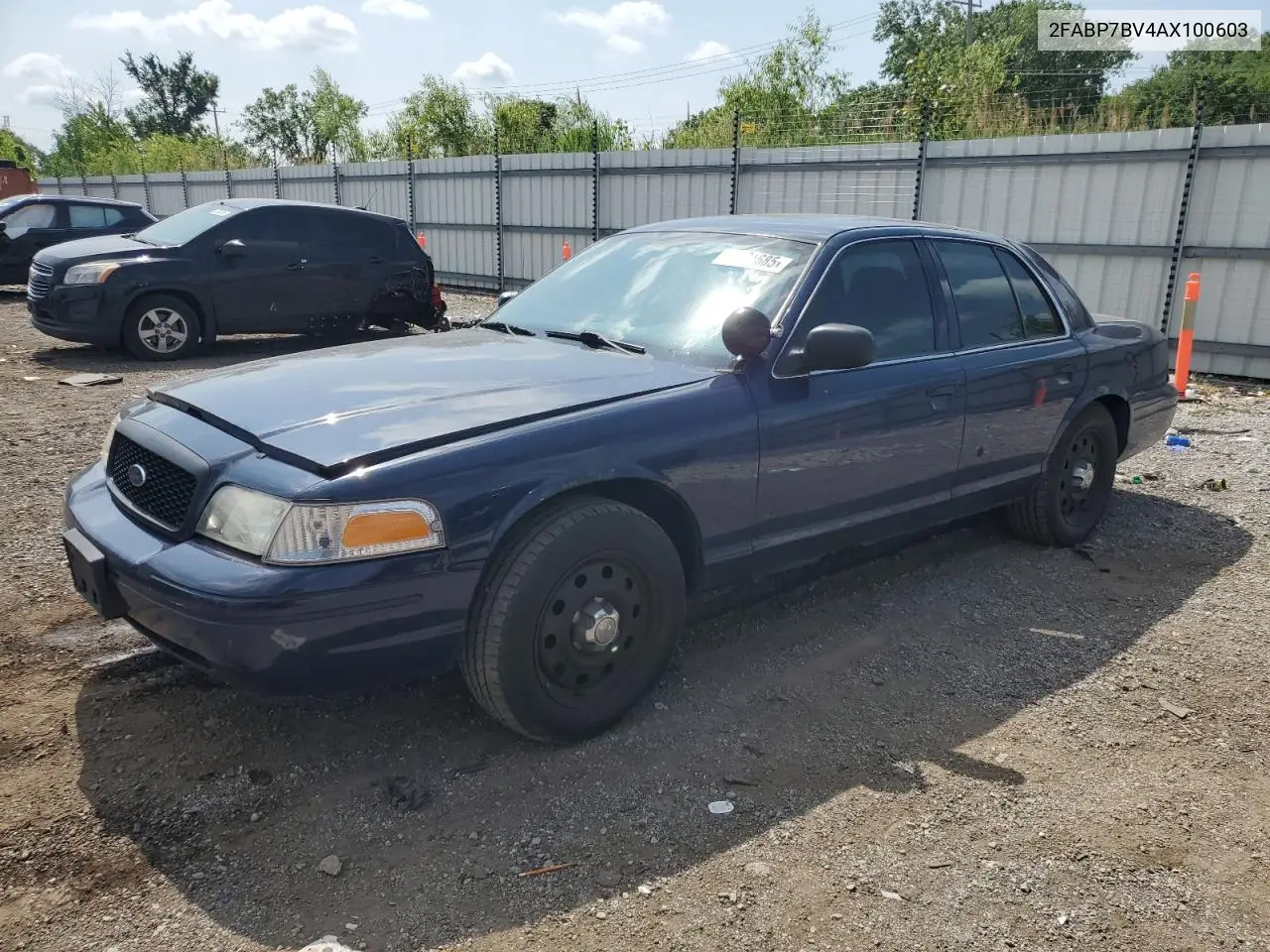2010 Ford Crown Victoria Police Interceptor VIN: 2FABP7BV4AX100603 Lot: 61421685