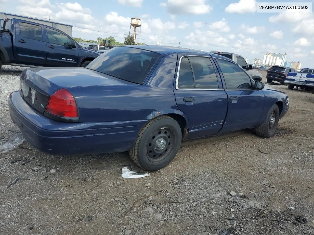 2010 Ford Crown Victoria Police Interceptor VIN: 2FABP7BV4AX100603 Lot: 61421685