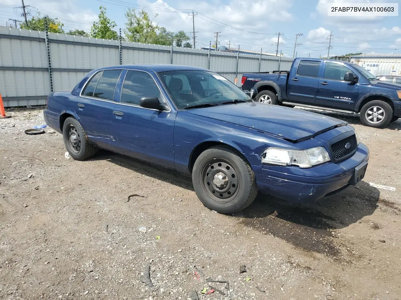 2010 Ford Crown Victoria Police Interceptor VIN: 2FABP7BV4AX100603 Lot: 61421685