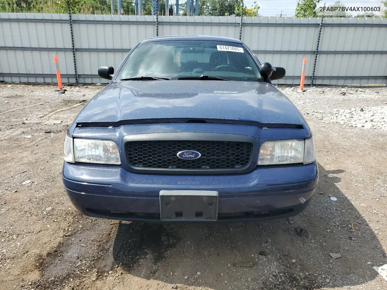 2010 Ford Crown Victoria Police Interceptor VIN: 2FABP7BV4AX100603 Lot: 61421685