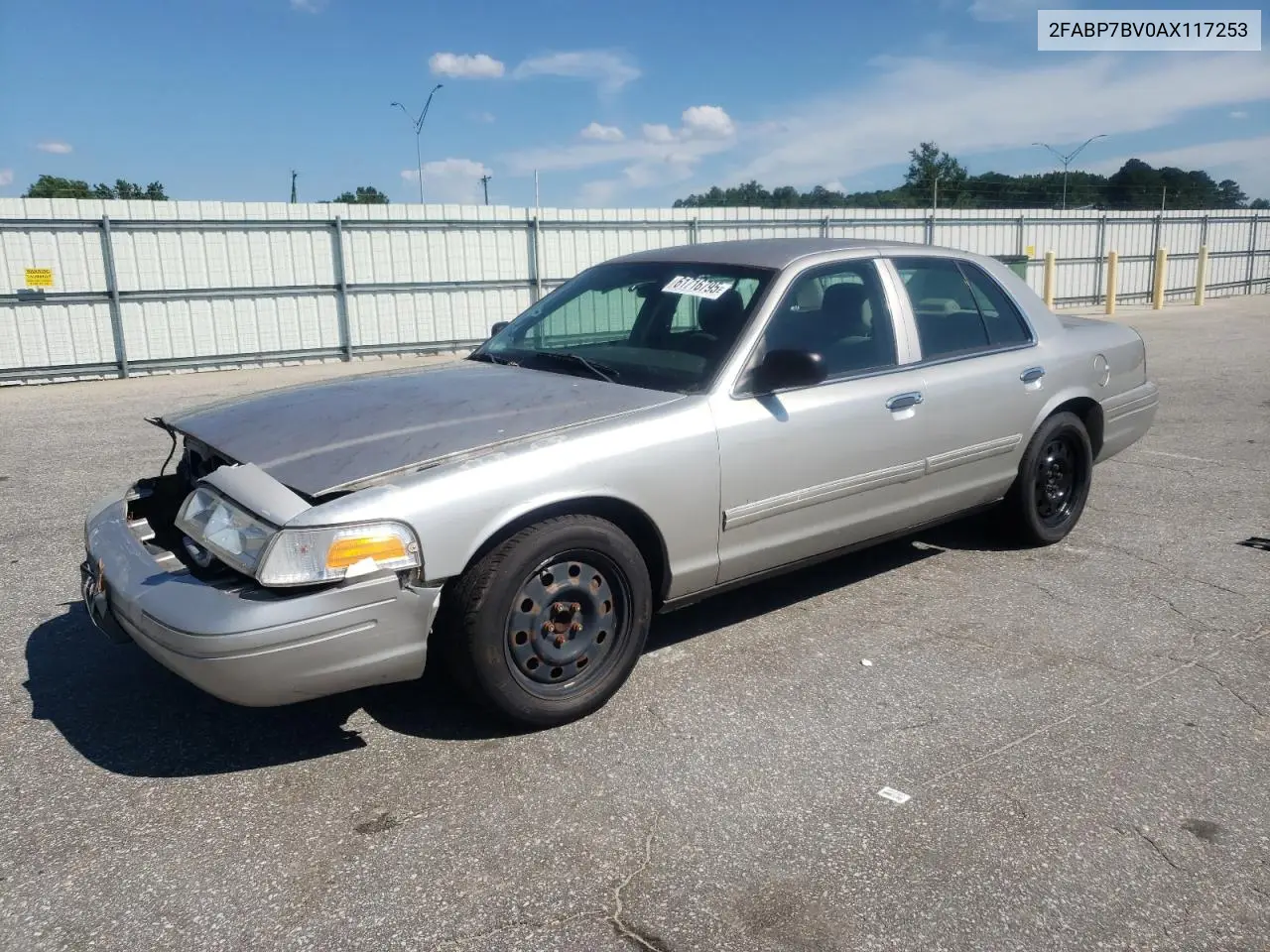 2010 Ford Crown Victoria Police Interceptor VIN: 2FABP7BV0AX117253 Lot: 61716795