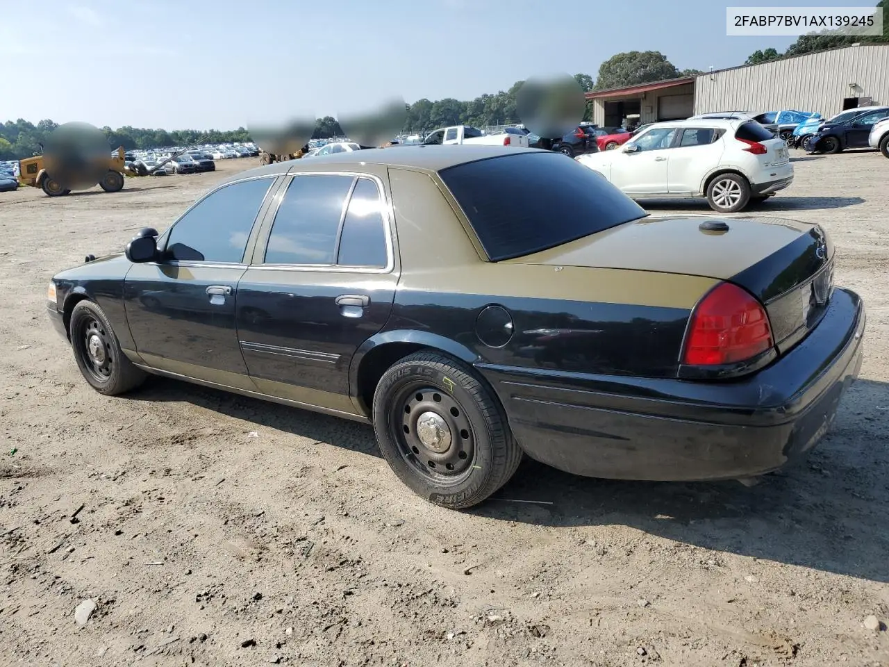 2010 Ford Crown Victoria Police Interceptor VIN: 2FABP7BV1AX139245 Lot: 63011835