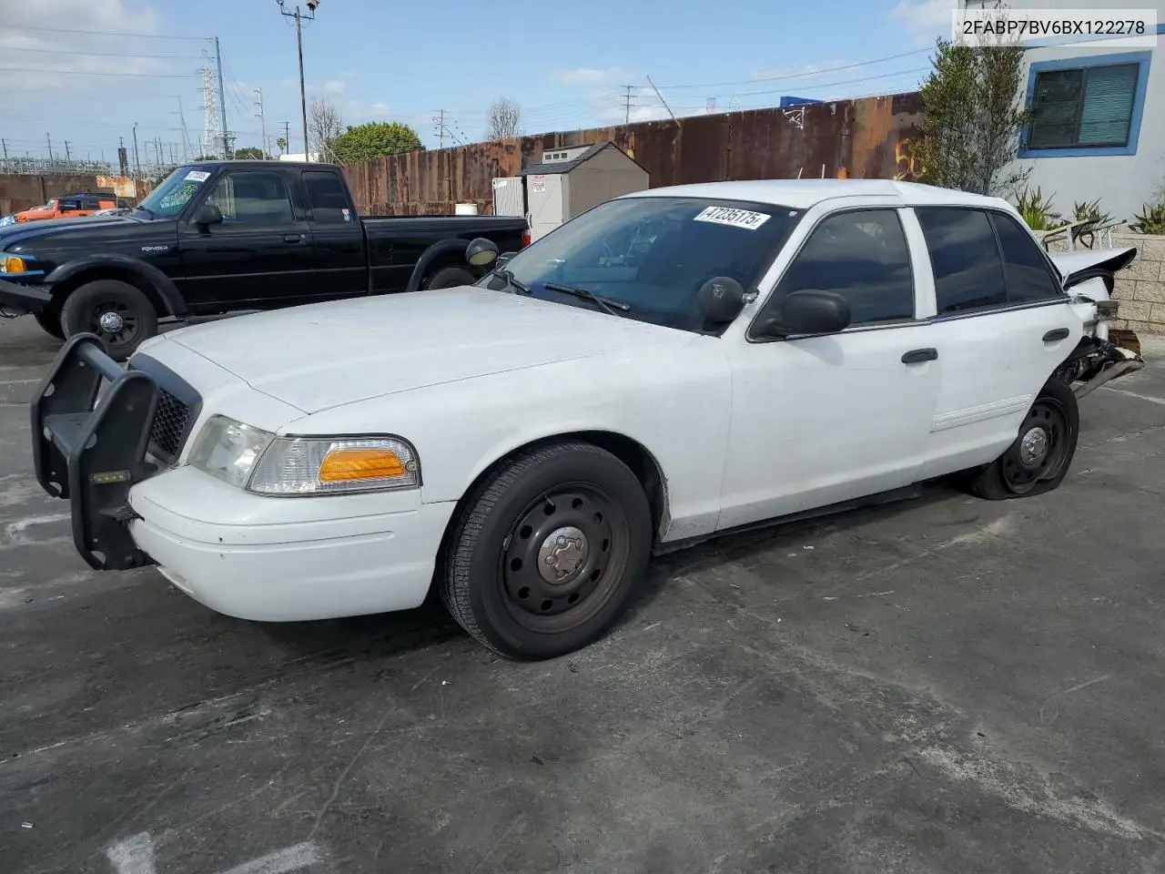 2011 Ford Crown Victoria Police Interceptor VIN: 2FABP7BV6BX122278 Lot: 47235175